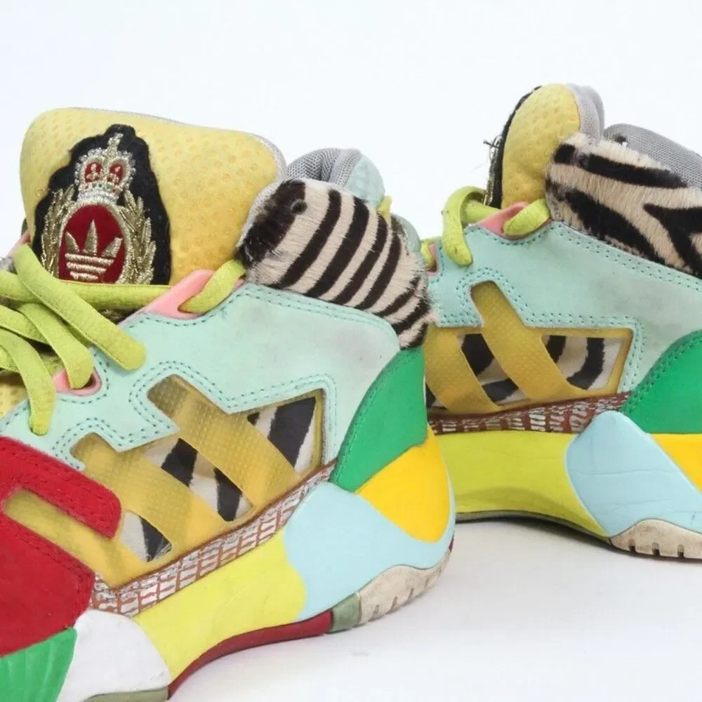 Adidas Jeremy Scott JS Streetball Zebra Multicolor Q23513 High Top Size 5.5 Men